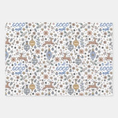 Modern Reindeer Pattern Personalized Christmas Geschenkpapier Set (Vorderseite 3)