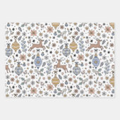 Modern Reindeer Pattern Personalized Christmas Geschenkpapier Set (Vorderseite)