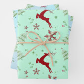 Modern Reindeer & Snowflake Gift Wrap Set Geschenkpapier Set (Beispiel)
