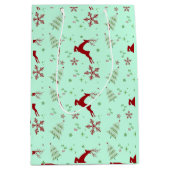 Modern Reindeer & Snowflake Gift Wrap Set Mittlere Geschenktüte (Vorderseite)