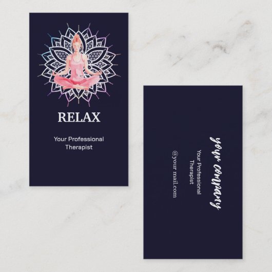 Modern Relax Reiki Master Therapist Chakra Therapy Visitenkarte (Vorne/Hinten)