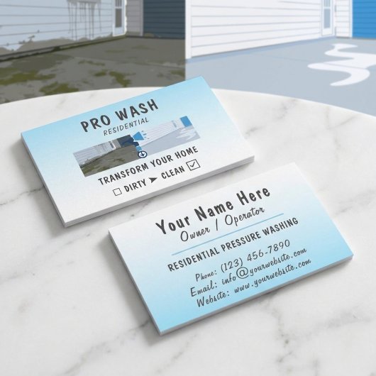 Modern Residential Pressure Washing Split Visitenkarte
