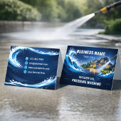 Modern Residential Pressure Washing Wave Visitenkarten