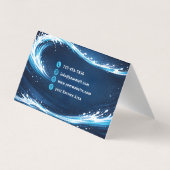 Modern Residential Pressure Washing Wave Visitenkarten (Rückseite)