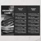 Modern Restaurant Food Trifold Broschüre Preislist (Rückseite)