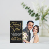 Modern Reto Gold Vielen Dank für Ihr Hochzeitsstip Postkarte (Stehend Vorderseite)