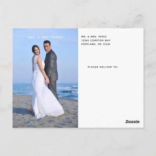 Modern Reto Gold Vielen Dank für Ihr Hochzeitsstip Postkarte (Rückseite)