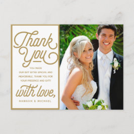 Modern Reto Gold Vielen Dank für Ihr Hochzeitsstip Postkarte
