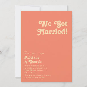 Modern Retro Ankündigung der heimlichen Hochzeit