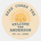 Modern Retro Baby Shower Customizable Sticker (Vorderseite)