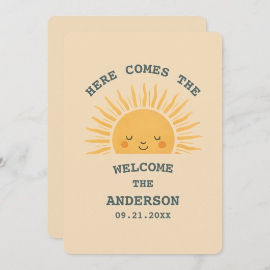 Modern Retro Baby Shower Customizable Sticker Einladung (Vorne/Hinten)