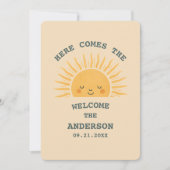 Modern Retro Baby Shower Customizable Sticker Einladung (Vorderseite)