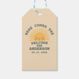 Modern Retro Baby Shower Customizable Sticker  Geschenkanhänger