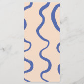 Modern Retro Blue & Beige 'Let's Eat!' Wedding Menükarte (Rückseite)