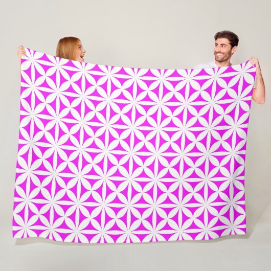 Modern/Retro-Blume in Hot-Pink Fleecedecke (Beispiel)