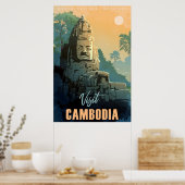 Modern Retro Cambodian Travel Poster (Küche)