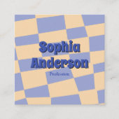 Modern Retro Checkerboard Qr Code Quadratische Visitenkarte (Vorderseite)