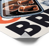 Modern Retro Cold Brew Coffee Art Print Poster (Ecke)