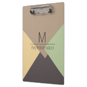 Modern Retro Color Geometric Muster Monogram #10 Klemmbrett (Links)