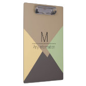 Modern Retro Color Geometric Muster Monogram #10 Klemmbrett (Rechts)