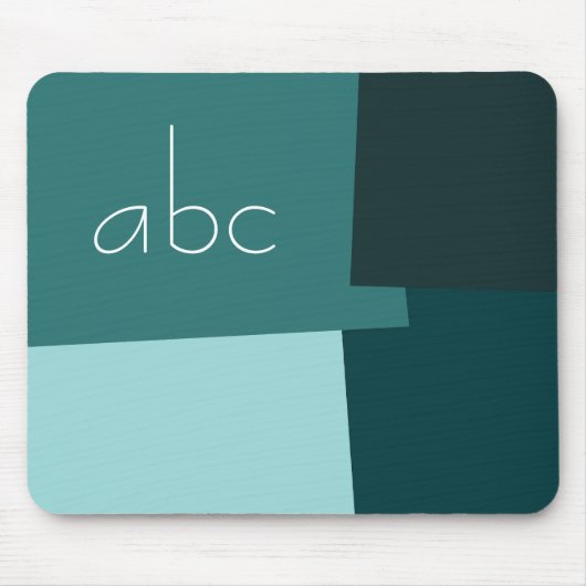 Modern Retro Color Geometric Muster Monogram #17 Mousepad (Vorne)
