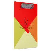 Modern Retro Color Geometric Muster Monogram #3 Klemmbrett (Rechts)
