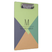 Modern Retro Color Geometric Muster Monogram #4 Klemmbrett (Rechts)
