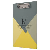 Modern Retro Color Geometric Muster Monogram #5 Klemmbrett (Links)
