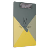 Modern Retro Color Geometric Muster Monogram #5 Klemmbrett (Rechts)