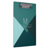 Modern Retro Color Geometric Muster Monogram #7 Klemmbrett (Rechts)