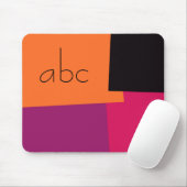 Modern Retro Color Geometric Muster Monogram #9 Mousepad (Mit Mouse)