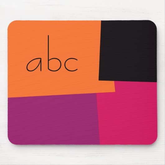 Modern Retro Color Geometric Muster Monogram #9 Mousepad (Vorne)