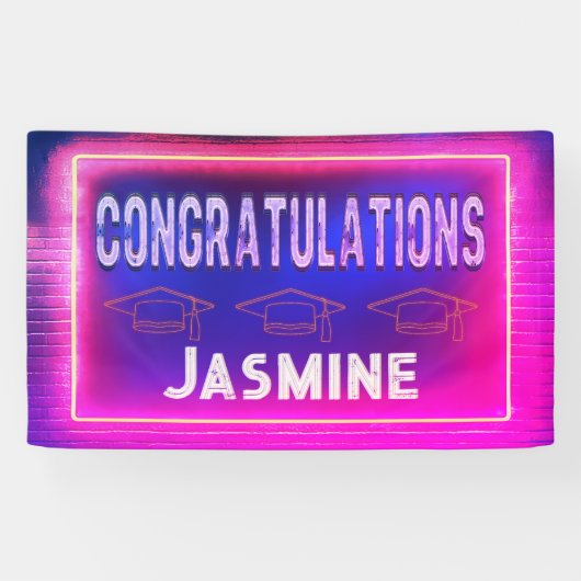 Modern Retro Congratulations Graduation Banner (Horizontal)