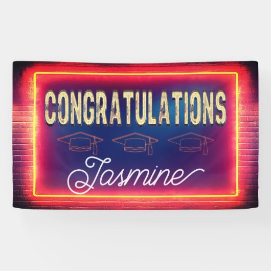 Modern Retro Congratulations Graduation Banner (Horizontal)