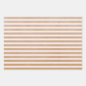 Modern Retro Cream Red Green Stripes Kraft  Geschenkpapier Set (Vorderseite 3)