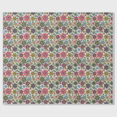 Modern Retro Floral Drawing Seamless Pattern Art Geschenkpapier (Flach)
