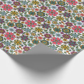 Modern Retro Floral Drawing Seamless Pattern Art Geschenkpapier (Ecke)