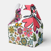 Modern Retro Floral Drawing Seamless Pattern Art Geschenkschachtel (Vorderseite)