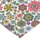 Modern Retro Floral Drawing Seamless Pattern Art Kurzer Tischläufer (Ecke)