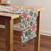 Modern Retro Floral Drawing Seamless Pattern Art Kurzer Tischläufer (Beispiel)