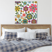 Modern Retro Floral Drawing Seamless Pattern Art Leinwanddruck (Insitu (Schlafzimmer))