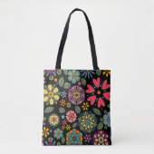 Modern Retro Floral Drawing Seamless Pattern Art Tasche (Vorderseite)