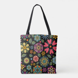 Modern Retro Floral Drawing Seamless Pattern Art Tasche