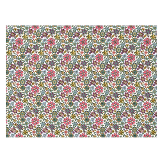 Modern Retro Floral Drawing Seamless Pattern Art Tischdecke (Vorderseite (Horizontal))