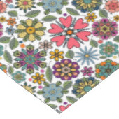 Modern Retro Floral Drawing Seamless Pattern Art Tischdecke (Schrägansicht)