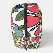 Modern Retro Floral Drawing Seamless Pattern Art Waschbeutel (Rechts)