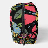 Modern Retro Floral Drawing Seamless Pattern Art Waschbeutel (Rechts)