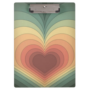 Modern Retro Funky Romantische Herz Klemmbrett