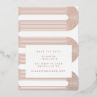 Modern Retro Geometric Luxe Rose Gold Rett Date