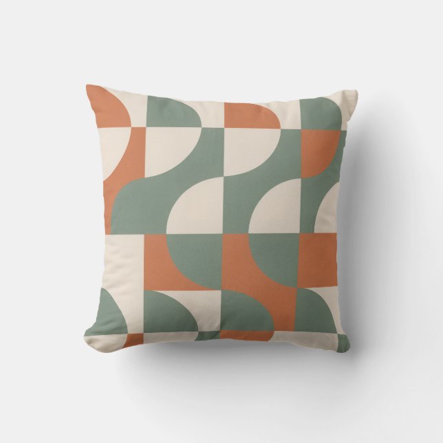 Modern Retro Geometric Throw Pillow Kissen (Vorderseite)